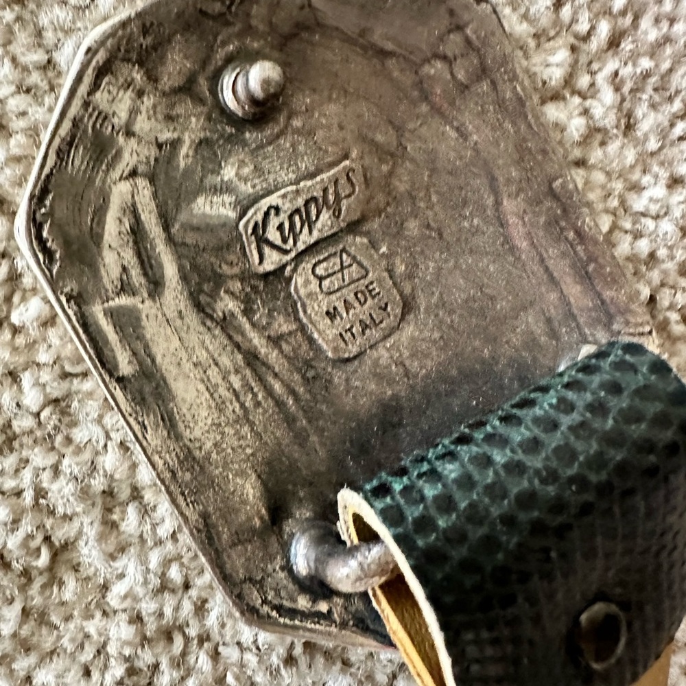 Kippys Made in Italy Green Lizard-Texture Women’s Belt
